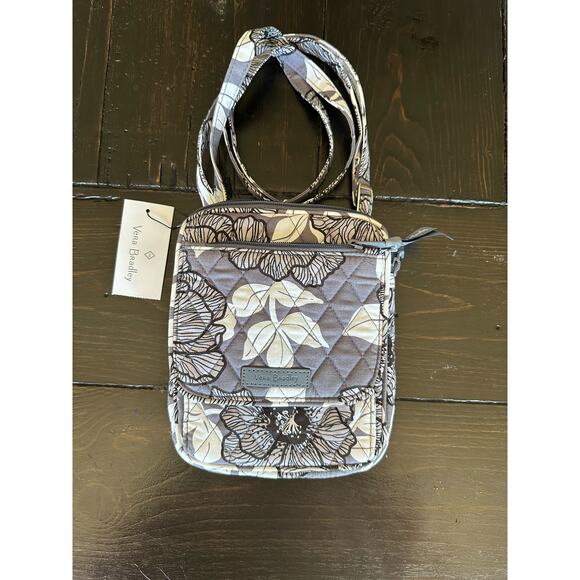 Vera Bradley Mini Hipster - RFID - Moon Shadow Meadow - Grey and White - NWT - Picture 1 of 8